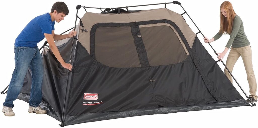 Coleman Camping Tent with Instant Setup, 4/6/8/10 Person Weatherproof Tent with WeatherTec Technology, Double-Thick Fabric, and Included Carry Bag, Sets Up in 60 Seconds