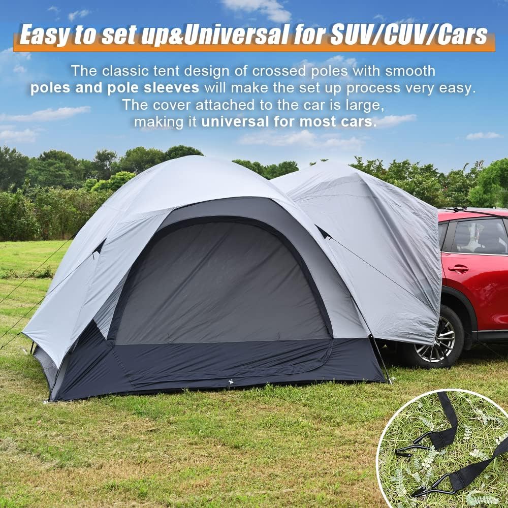 MC SUV Tent 10ft*10ft*6.9ft Universal for SUV/CUV/Cars with Rainfly  2 Doors for Camping Family Camping