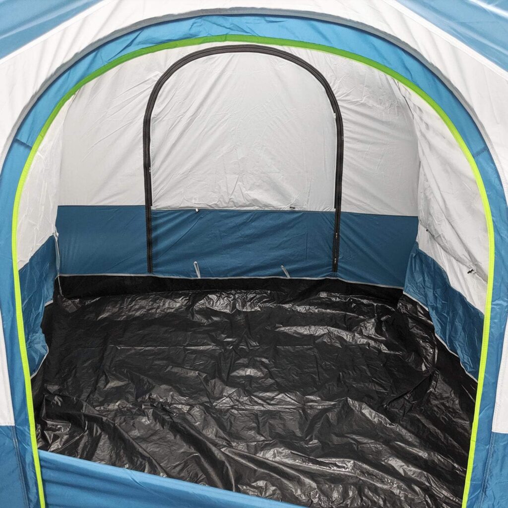 North East Harbor NEH Universal SUV Camping Tent - Up to 8-Person Sleeping Capacity, Includes Rainfly and Storage Bag - 8 W x 8 L x 7.2 H - Gray and Blue