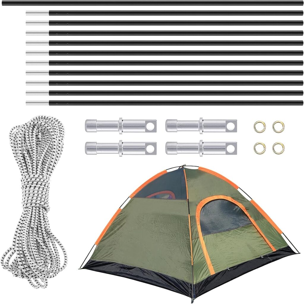 Tent Poles Replacement- Aluminum Tent Poles, Fits Both Female and Male Ends- Lightweight Tent Pole Repair Kit Replacement Tent Pole Kit for Hiking Camping Backpacking Tent, 14.5FT