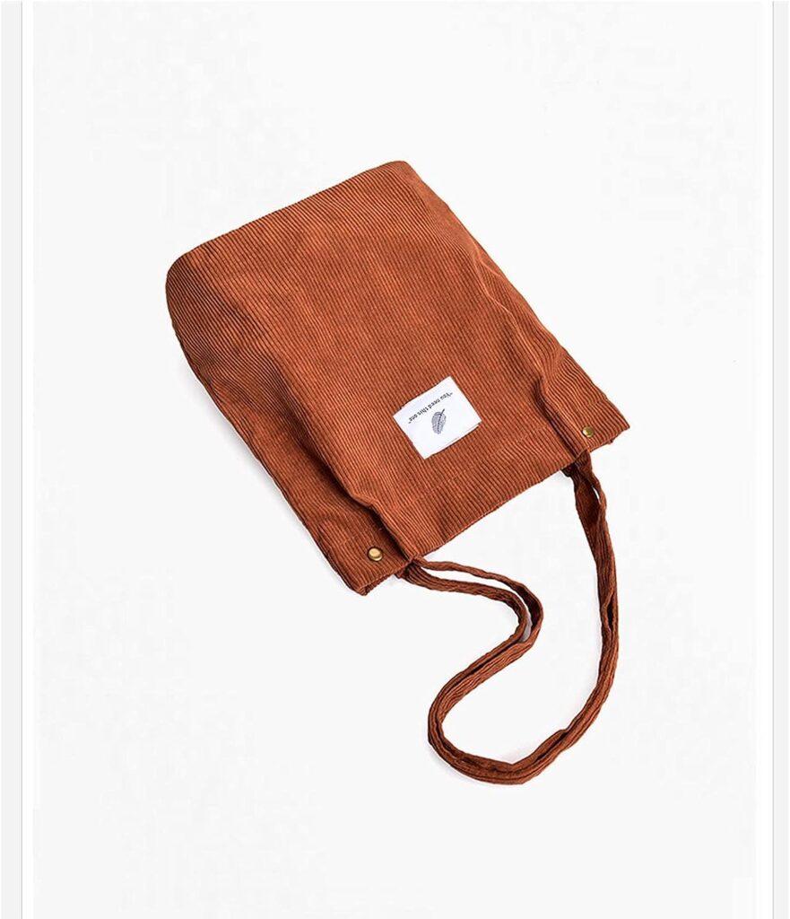 WantGor Corduroy Totes Bag Womens Shoulder Handbags Big Capacity Shopping Bag